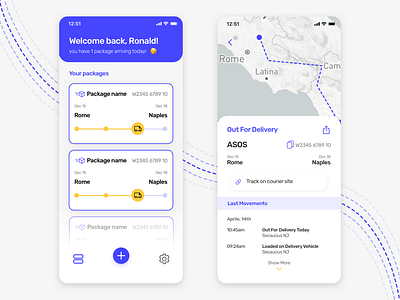 Packagetrack - Delivery App app ui delivery delivery app delivery status design pack app package packages packaging tracking tracking app ui uidesign uiux