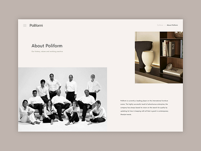 Poliform Concept - Additional Pages concept design digital home interiors minimal responsive ui ux website