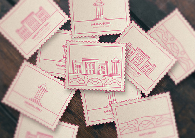 Sarajevo Stickers, Concept architecture artdirection artwork brand and identity brand design brand identity branding branding concept branding design clean drawing dribbble hometown illustration line objects sarajevo sightseeing stickers work