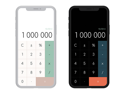 Daily UI Challenge #004 - iPhone X Calculator app calculator calculator app daily 100 challenge daily challange daily ui dailyui dailyui 004 design iphone x minimalistic phone phone app simple design ui