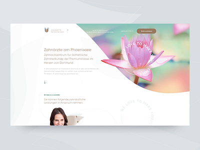 Zahnärzte am Phönixsee animation circle clean clinic dental dentist dentistry doctor flower landing page medical medical design medicine patient smile teeth ui ux web design website