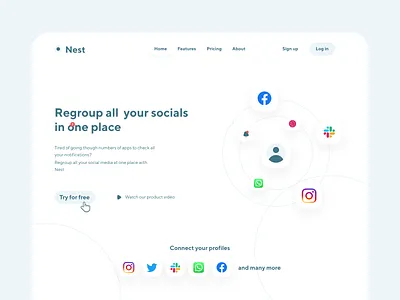 Nest Landing Page clean illustration landing design landing page landing pages ui ui design uidesign ux web webdesign website website design