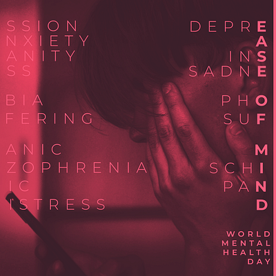 Mental Health Day anxiety anxious depression design mental health pink post sadness word world mental health day