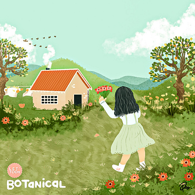 Botanical Art cartoon cartoon illustration character charecter design drawing environment hand drawn illustration kids illustration procreate