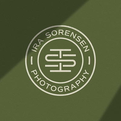 Ira Sorensen Photography brand design brand identity branding design green identity branding identity design letterforms logo minimal monogram monogram letter mark monogram logo photographer photographer logo photography photography branding photography logo product photography scandinavian