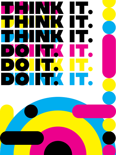 Think it Do it Poster. bold branding cmyk cmyk flyer design design flat graphic design graphicdesign illustration logo minimal modern poster poster art poster design simple triad typography vector