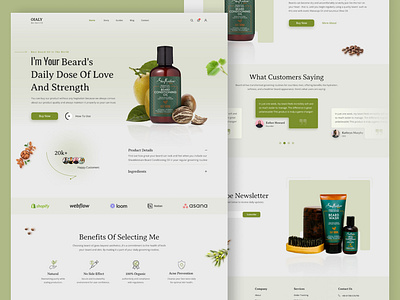 Beard Oil Landing Page UX/UI Design appdesign beardoil branding business design figma illustration innovation iphone landingpage logo oil organic shopify template ui uiux website wix wordpress