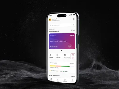 Mobile Banking App appdesign bankingui cleanui darkmode darkui financeapp fintech fintechapp fintechdesign minimaldesign mobileapp mobilebanking mobileui productdesing uitrends uiux userexperiance uxdesign uxresearch uxtrend