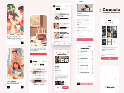 Capsule - Future Messages, Wrapped with Love. animation figma product product design ui uiux ux