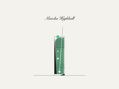 Minibar: Matcha Highball barman cocktail cocktail bar cocktail menu cocktail party cocktails drink flat fun icon iconography icons illustration illustrations illustrator outlined party vector