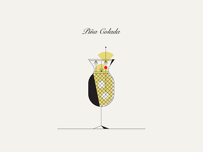 Minibar: Piña Colada branding challenge cocktail cocktail bar cocktail menu cocktail party cocktails drink flat fun icon icons illustration illustrations menu menu bar menu design party pineapple vector