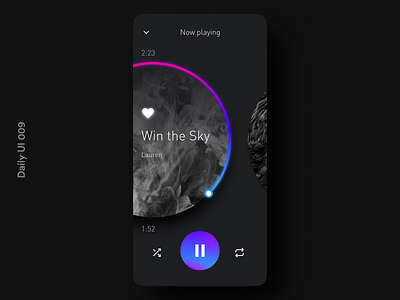 Daily UI 009 Music Player app design appui appuidesign daily ui dailyui dailyuichallenge dark mode music music player music player app music player ui