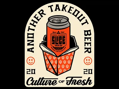 Another takeout beer 2020 apparel badge beer branding craft beer design food identity illustration logo noodles take out takeout typography