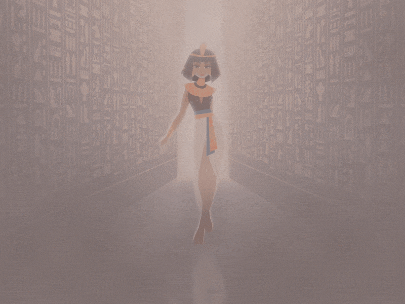 Cleopatra 2d after effects ancient egypt animation c4d character cleopatra illustration motion motion graphic queen rigging walkcycle