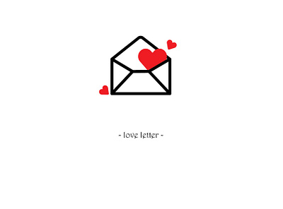 loveletter app black branding design icon illustration illustrator line drawings logo red simple ux vector web