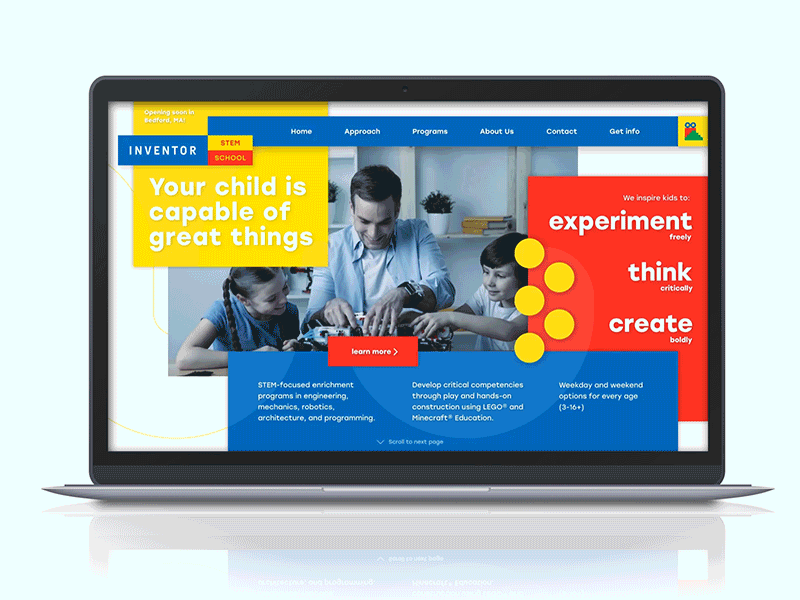 Stem school web site adaptive animated design figma figmotion ui ux web