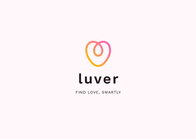 Luver (Find love, smartly) app branding design flat icon illustration logo logotype minimal typography vector