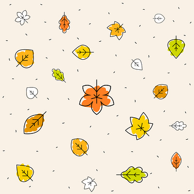 Preview of autumn pattern background theme. autumn leaves background fall green leaf leaves orange pattern yellow