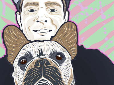 Me n' Hank art design dog french bulldog frenchie illustration illustrator portrait vector vectorart