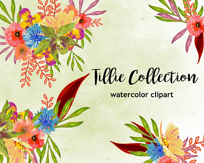 Tillie Collection design illustration instant download png printables watercolor watercolor florals watercolor flower watercolor flowers watercolor illustration wedding design