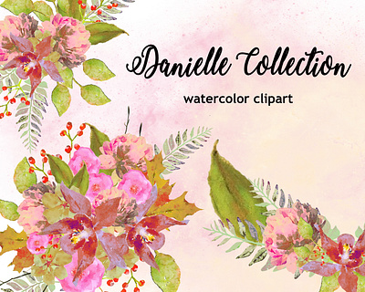 Danielle Collection design illustration instant download png printables watercolor watercolor florals watercolor flower watercolor flowers watercolor illustration wedding design