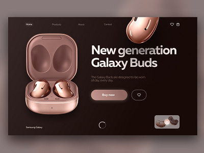 Landing for Galaxy Buds brand branding buds concept design design dribbble figma galaxy site ui ux web