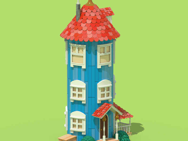 Moomin house c4d cinema 4d finland finnish kawaii moomin moomin house muumit muumitalo sketch and toon suomi