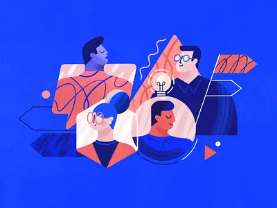 Decision Making Styles art article blog blog post character characterdesign design drawing illustration illustrator marketing people texture ui