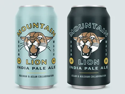 Mountain Lion IPA 2020 beer beer branding beer can beverage brand branding brewery brewing can illustration logo packaging vintage