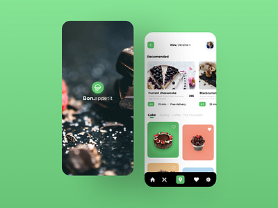 Bon Appetit - Food Delivery App 2020 adventure app booking branding color delivery delivery app food app graphic design location mobile app prototyping subscribe sweets typography ui ux warframe