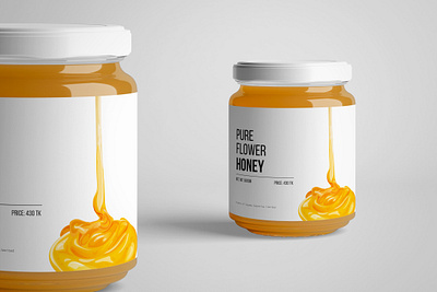 Honey Label design | Flower honey brand branding honey honey jar honey label jar mockup jarlabel label label packaging labeldesign packaging packaging mockup