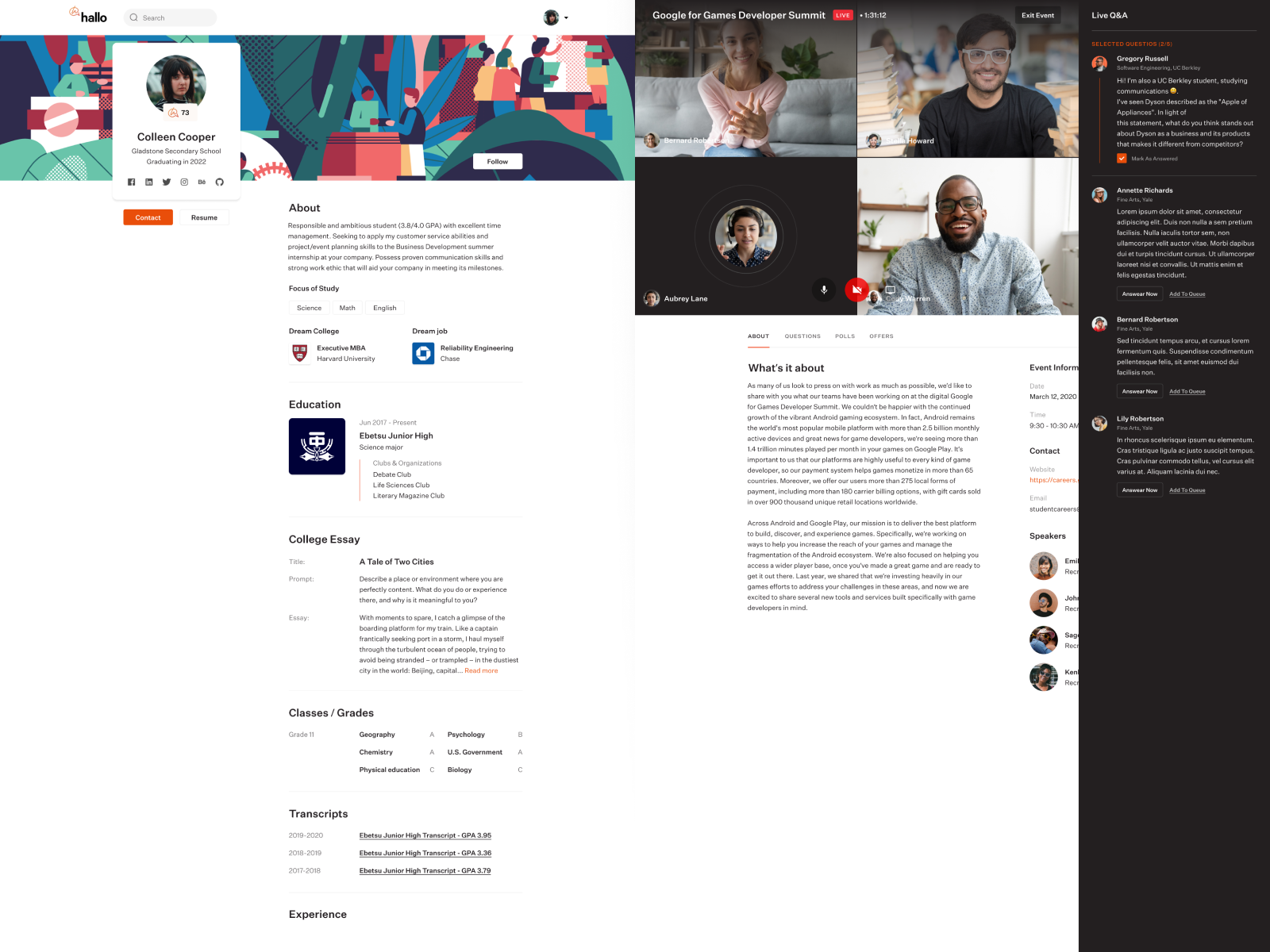 Example of Recruiting platform product design