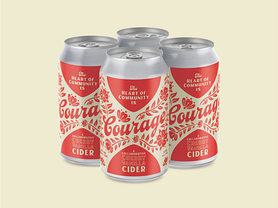 Courage Cider Label Design & Illustration beer blossom branding branding design can label design cider cider branding courage flower illustration label packaging labeldesign labels typography