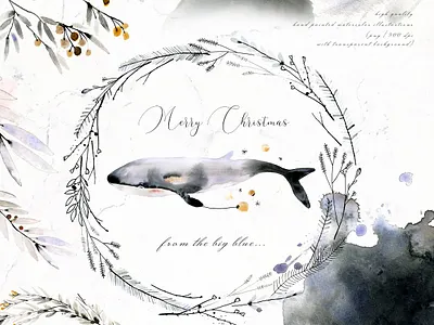 Vague Christmas Watercolor & Ink Set art background christmas clipart concept design design elements elements graphic graphic design graphic elements graphics illustration ink ink set inktober vector watercolor watercolor element watercolor set