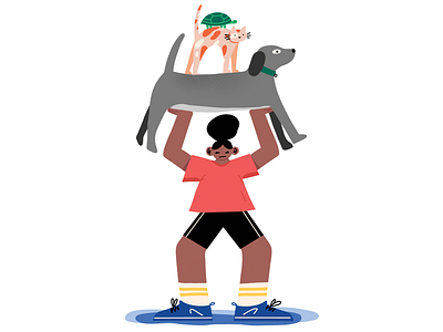 Home Workout editorial figures illustration magazine magazine illustration people pets print procreate quarantine