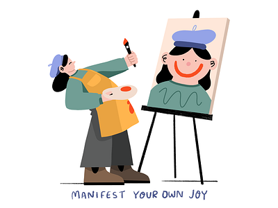 Manifest Joy digital illustration handlettering illustration joy procreate self care