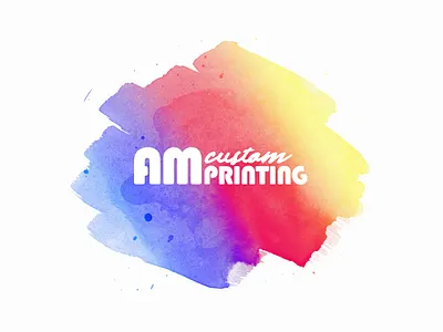 AM Custom Printing (Brand & Web) branding cmyk logo design paint squarespace watercolor web design