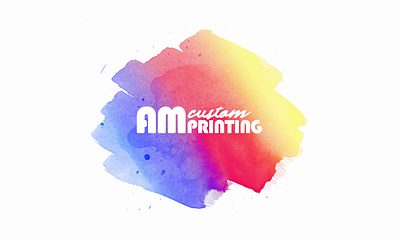 AM Custom Printing (Brand & Web) branding cmyk logo design paint squarespace watercolor web design