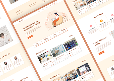 Coursely - Course learning platform 2020 branding concept designer e learning illustration interaction landing page online trending ui ui ux uidesign user interface user interface design web web design website