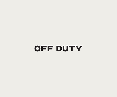 OFF DUTY brand design branding logo typeface typography