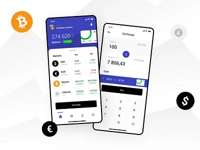 Exchange App app bank banking finance ios money ui ux wallet