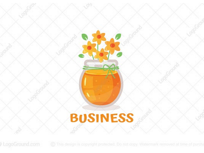 Floral Honey Logo (sold) bee branding delicious floral flowers honey jars logo logos pot sweet tasty vase