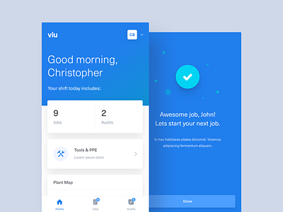 Viu Insights - Workforce App app dashboard employee employee app factory greeting ios management manufacturing mobile plant portal shift success ui web app workers workforce
