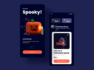 Halloween 3d art app concept app design c4d cinema 4d halloween halloween design halloween party illustration illustration art inspiration interaction interface product design ui ui design user interface ux uxdesign uxdesigns