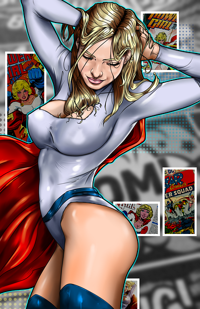 Power Girl adobe adobe illustrator clip studio paint comic art comic book design digital art digital illustration illustration women