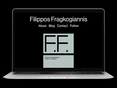 Studio Filippos Fragkogiannis black business card business cards design filippos fragkogiannis graphic design graphic designer greece initial logo initials logo laptop mockup macbook air neue haas grotesk studio filippos fragkogiannis typography typography design typography logo web design website design websites