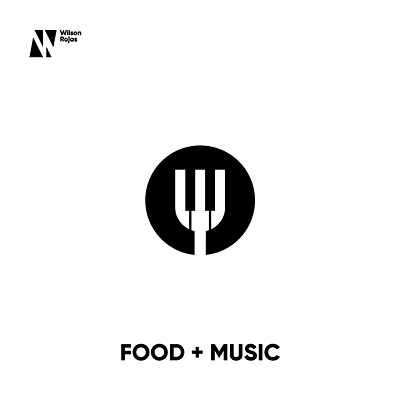 Logo concept - FOOD + MUSIC art brand branding indenty isometry isotype logo logos marca