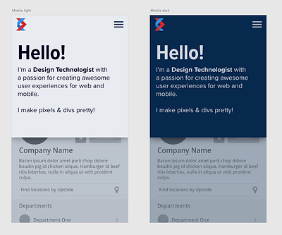 Light vs dark mode experiment adobe xd dark mode light mode mobile portfolio site web web design