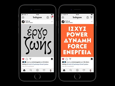 Fonts.gr Social Media black design experimental typography filippos fragkogiannis filipposfragkogiannis.com font fonts.gr graphic design instagram instagram post iphone iphone mockup studio filippos fragkogiannis typeface typeface design typefaces typography typography design visual communication visual design