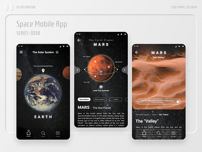 👽 Space Mobile App android exploration figma mars mobile app design solarsystem space uidesign uiux